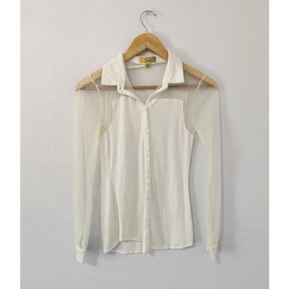 Vera Wang Princess Collared Button Down Top XS